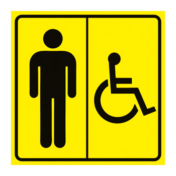 Тактильная пиктограмма «Мужской туалет для инвалидов», ДС40